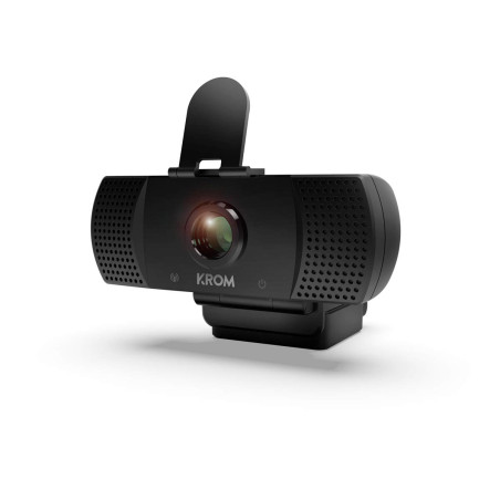 KROM Kam – Webcam Full HD 1080p avec Micro Intégré, 30fps, Couvercle de Confidentialité, Trépied Inclus, Compatible Windows, Mac