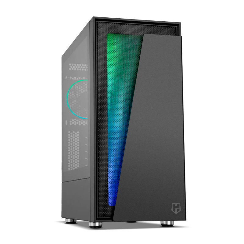 NOX XTREME PRODUCTS HUMMER BLASTER - Boîtier ARGB PRO ATX-Micro ATX-ITX, côté verre trempé, espace pour jusqu'à 8 ventilateurs, 