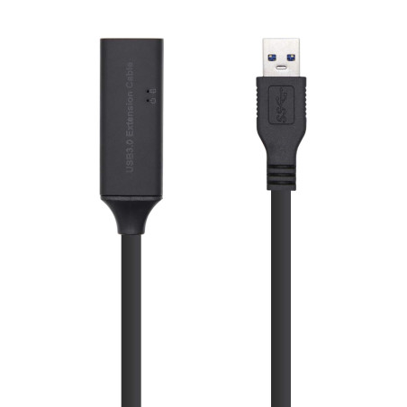 Aisens A105-0409 Câble USB 3.0 rallonge avec amplificateur et Alimentation, Type A/M-A/H, Noir, 15 m