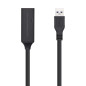 Aisens A105-0409 Câble USB 3.0 rallonge avec amplificateur et Alimentation, Type A/M-A/H, Noir, 15 m