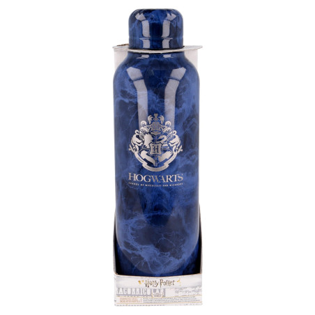 Stor - Bouteille réutilisable et transportable 515 ml - Acier inoxydable - Motif Poudlard - Bleu