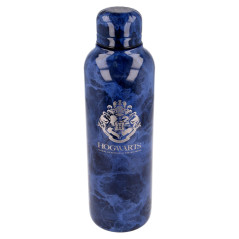 Stor - Bouteille réutilisable et transportable 515 ml - Acier inoxydable - Motif Poudlard - Bleu