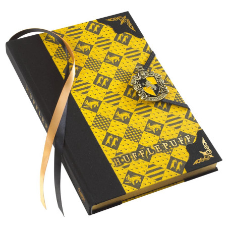The Noble Collection Harry Potter Hufflepuff Journal - 9.75in (25cm) Hardbound Lined with Gilded Edges and Die Cast Enameled Cre