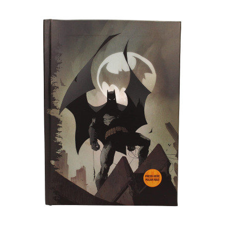 BATMAN Carnet de Notes avec Logo Lumineux relié 120 Pages quadrillées avec Marque-Page.