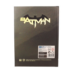 BATMAN Carnet de Notes avec Logo Lumineux relié 120 Pages quadrillées avec Marque-Page.
