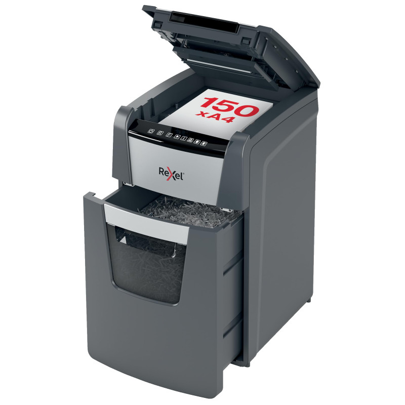 Rexel 2020150X Auto+ 150X – Destructeur de Documents Automatique Coupe Croisée Sécurité P4, Capacité 150 Feuilles, Corbeille 44 Rexel 2020150X Auto+ 150X – Destructeur de Documents Automatique Coupe Croisée Sécurité P4, Capacité 150 Feuilles, Corbeille 44