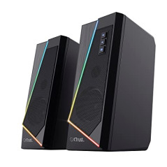 Trust Gaming GXT 609 Zoxa Système d'Enceintes, Haut-parleurs Gamer, 6 Modes d'Éclairage RGB, 12 W, Alimentation USB, Système Aud