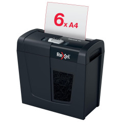 Rexel 2020122 Secure X6 - Destructeur de Documents Coupe Croisée Sécurité P4, Capacité 7-6 Feuilles (70-80 g/m²), Corbeille 10 l