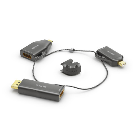 PureLink ADAPTADOR Ring Klein - 3X HDMI 4K60HZ - MINIDP/DP/USB-C HDMI, Negro
