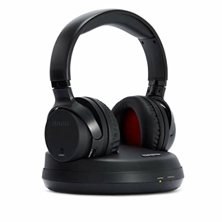 Aiwa AURICULARES Wireless WHF-880 Negro SUPRAURAL/DIADEMA/10H/TRANSMIS. Base CARGA/PLL/RCA WHF-880