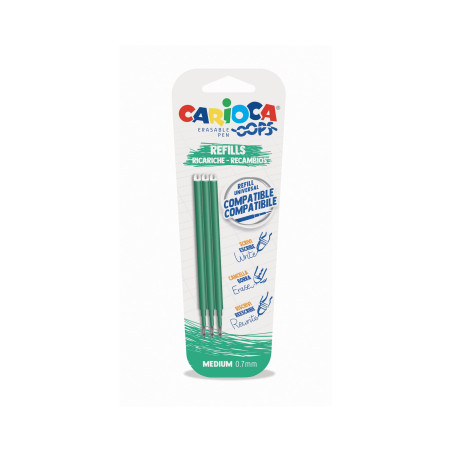 Carioca 43041/04 Oops Recharge Green Blister 3 pcs