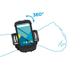 MOBILIS Brassard Poignet/Bras Universel 4-6" pour Terminal de Saisie & Smartphone, Ajustable, Rotation 360°, Armband Compatible 