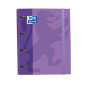 Oxford, Classeur 4 anneaux A4+ couverture extra rigide avec élastique. Recharge quadrillée 5 x 5. Couleur mauve Oxford, Classeur 4 anneaux A4+ couverture extra rigide avec élastique. Recharge quadrillée 5 x 5. Couleur mauve