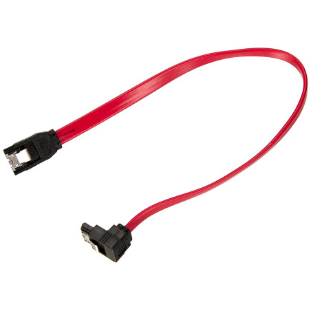 Ewent Câble SATA III, Vitesse 6 Gbits avec Clips en métal, SATA L-Type Rouge Rouge 30 cm