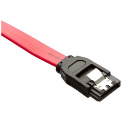 Ewent Câble SATA III, Vitesse 6 Gbits avec Clips en métal, SATA L-Type Rouge Rouge 30 cm