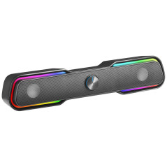 Mars Gaming MSBX, Barre de Son Gaming 10W, Éclairage RGB Dynamique, Processeur Sonore DSP, Bluetooth 5.0 + Jack, Son Spatial Mul