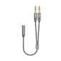 AISENS A128-0417 Câble adaptateur audio Jack 3.5 4broches/H-2xJack 3.5 3broches/M, gris, 25 cm AISENS A128-0417 Câble adaptateur audio Jack 3.5 4broches/H-2xJack 3.5 3broches/M, gris, 25 cm
