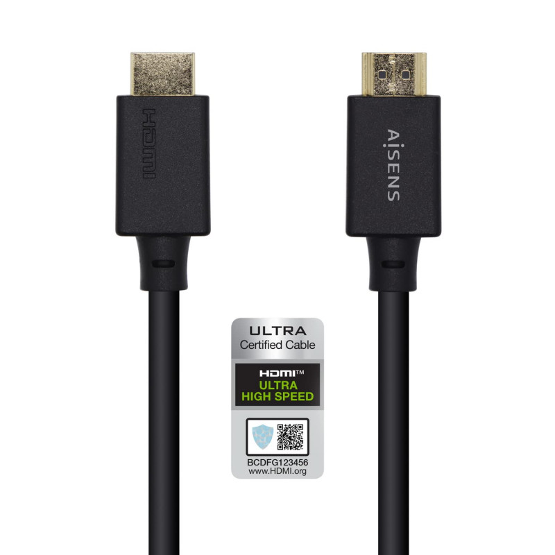 AISENS A150-0424 Câble HDMI V2.1 ultra haute vitesse/HEC 8K@60Hz 48Gbps, A/M-A/M, noir, 3,0 m AISENS A150-0424 Câble HDMI V2.1 ultra haute vitesse/HEC 8K@60Hz 48Gbps, A/M-A/M, noir, 3,0 m