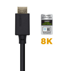 AISENS A150-0424 Câble HDMI V2.1 ultra haute vitesse/HEC 8K@60Hz 48Gbps, A/M-A/M, noir, 3,0 m