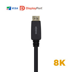AISENS Câble Displayport certifié V1.4 8k 60hz mâle à mâle 3m noir