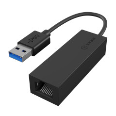 ICY BOX 60498 Adaptateur réseau USB LAN USB 3.0 vers Gigabit Ethernet 1000 Mbit/s LED d'état Noir