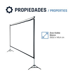 iggual Écran de Projection 120" Panoramique 16:9 - Pliable et Portable avec Support - Vision 120º - Adapté Intérieur et Extérieu