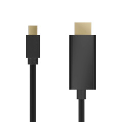 AISENS CABLE CONVERSOR A125-0458/ MINI DISPLAYPORT MACHO HDMI MACHO/ 3M/ NEGRO