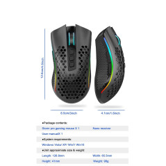 Redragon Mouse Storm Pro Souris de Jeu RVB PixArt PAW3335 16 000 DPI | RED-M808-KS