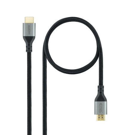 NANOCABLE 10.15.8102 Câble HDMI 2.1 certifié ULTRA HIGH SPEED type A Mâle, résolutions vidéo jusqu'à 8K@60Hz et 4K@120Hz, Noir,