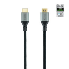 NANOCABLE 10.15.8102 Câble HDMI 2.1 certifié ULTRA HIGH SPEED type A Mâle, résolutions vidéo jusqu'à 8K@60Hz et 4K@120Hz, Noir,