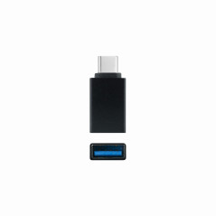 Nanocable 10.02.0010 - Adaptateur USB-C vers USB 3.1, USB-C/M-USB-A/H, Aluminium, Noir