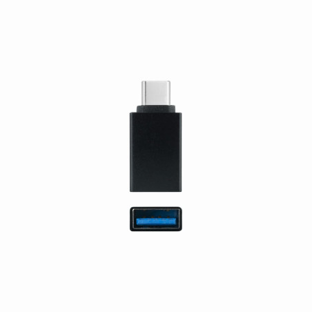 Nanocable 10.02.0010 - Adaptateur USB-C vers USB 3.1, USB-C/M-USB-A/H, Aluminium, Noir
