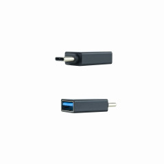 Nanocable 10.02.0010 - Adaptateur USB-C vers USB 3.1, USB-C/M-USB-A/H, Aluminium, Noir