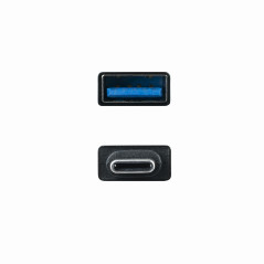 Nanocable 10.02.0010 - Adaptateur USB-C vers USB 3.1, USB-C/M-USB-A/H, Aluminium, Noir