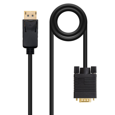 Nano Cable 10.15.4401 Câble Convertisseur Displayport vers VGA, Displayport/Mâle - VGA/Mâle, Noir, 1 m