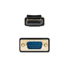 Nano Cable 10.15.4401 Câble Convertisseur Displayport vers VGA, Displayport/Mâle - VGA/Mâle, Noir, 1 m