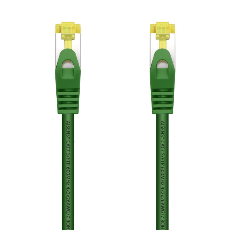 AISENS A146-0482 Câble réseau RJ45 LSZH Cat.7 600 MHz S/FTP PIMF AWG26 Vert 1,0 m