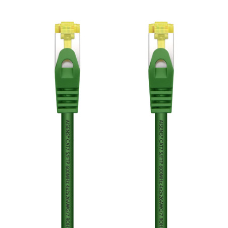 AISENS A146-0482 Câble réseau RJ45 LSZH Cat.7 600 MHz S/FTP PIMF AWG26 Vert 1,0 m