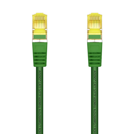 AISENS A146-0482 Câble réseau RJ45 LSZH Cat.7 600 MHz S/FTP PIMF AWG26 Vert 1,0 m