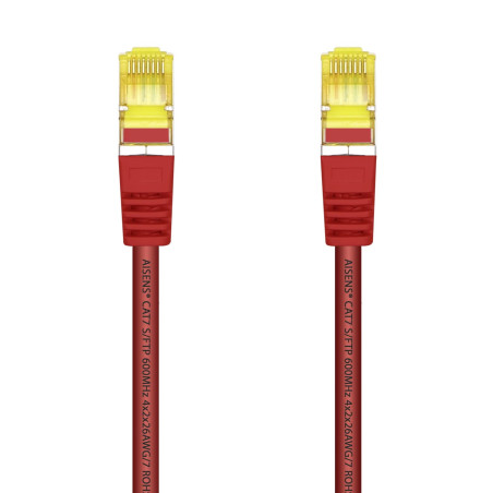 AISENS Câble réseau RJ45 LSZH Cat.7 600 MHz S/FTP PIMF AWG26, rouge, 1 m