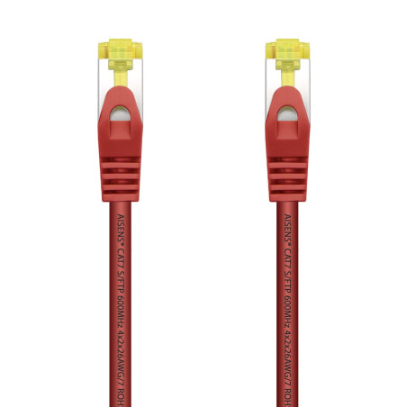 AISENS A146-0468 Câble réseau RJ45 LSZH Cat.7 600 MHz S/FTP PIMF AWG26, rouge, 25 cm