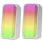 Mars Gaming MSRGB, Haut-parleurs Gaming 15W Bluetooth 5.0, Éclairage RGB, Full Mesh, 2 Drivers Actifs, Blanc Mars Gaming MSRGB, Haut-parleurs Gaming 15W Bluetooth 5.0, Éclairage RGB, Full Mesh, 2 Drivers Actifs, Blanc