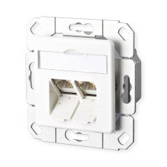 METZ CONNECT E-DAT C6A 2 Port encastrement dans Les canalisations Blanc Pur