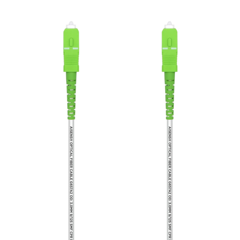 AISENS CABLE FIBRA ÓPTICA LATIGUILLO G657A2 3.0 9/125 SMF SIMPLEX CPR DCA LSZH, SC/APC-SC/APC, BLANCO, 7.0M AISENS CABLE FIBRA ÓPTICA LATIGUILLO G657A2 3.0 9/125 SMF SIMPLEX CPR DCA LSZH, SC/APC-SC/APC, BLANCO, 7.0M
