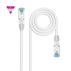 NANOCABLE 10.20.1700-L25-W - Câble réseau Cat.7 600MHZ LSZH SFTP PIMF AWG26, Blanc, 25 centimètres