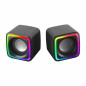 Mars Gaming MSCUBE, Haut-parleurs Gaming Compacts 8W, Son DSP Spatial, Éclairage RGB Active-Flow, Boîtier de Contrôle, Connexion