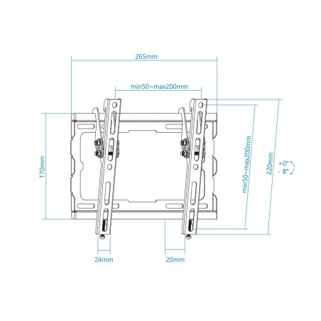 TooQ LP1044T-B - Support Mural pour écrans de 23"- 43"