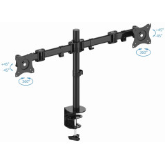 PureMounts OFFICE-03 Soporte de escritorio Para 3 monitores 33-69 cm (13-27"), inclinable: -45 ° a 45 °, giratorio: 180 °, girat