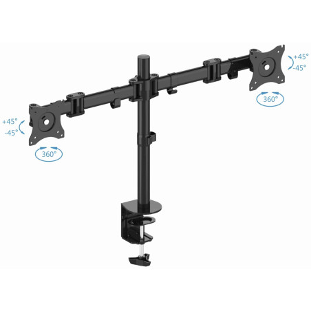 PureMounts OFFICE-03 Soporte de escritorio Para 3 monitores 33-69 cm (13-27"), inclinable: -45 ° a 45 °, giratorio: 180 °, girat
