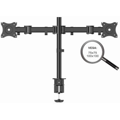 PureMounts OFFICE-03 Soporte de escritorio Para 3 monitores 33-69 cm (13-27"), inclinable: -45 ° a 45 °, giratorio: 180 °, girat
